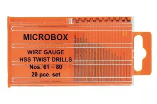 Vallejo Microbox drill set (20) 61-80, US (AWG) wire gauge drill set