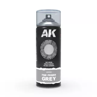 Ak Interactive Fine Primer Grey - Spray 400ml, Harmaa pohjamaali