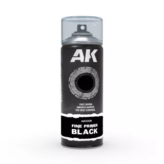 Ak Interactive Fine Primer Black - Spray 400ml, Musta pohjamaali
