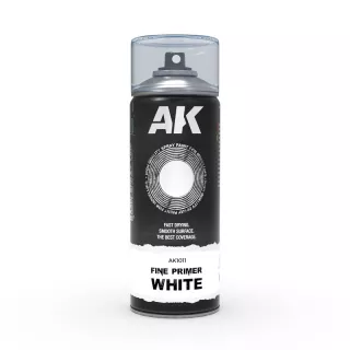 Ak Interactive Fine Primer White - Spray 400ml, Valkoinen pohjamaali
